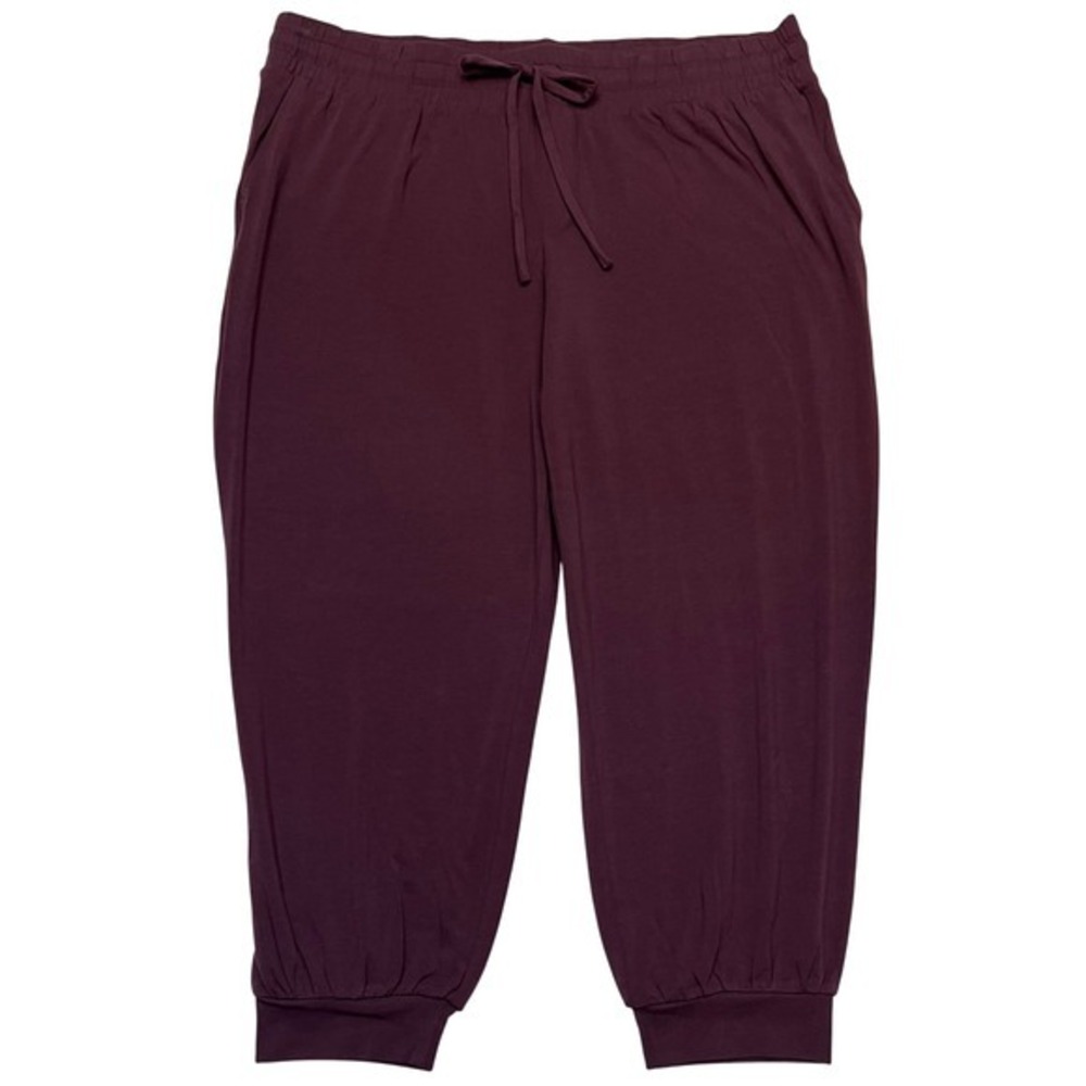AnyBody Plum Purple Cotton Modal Jogger Comfy Athleisure Pants Size XLP